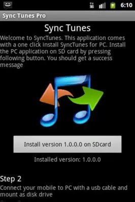 Sync Tunes Free android App screenshot 1